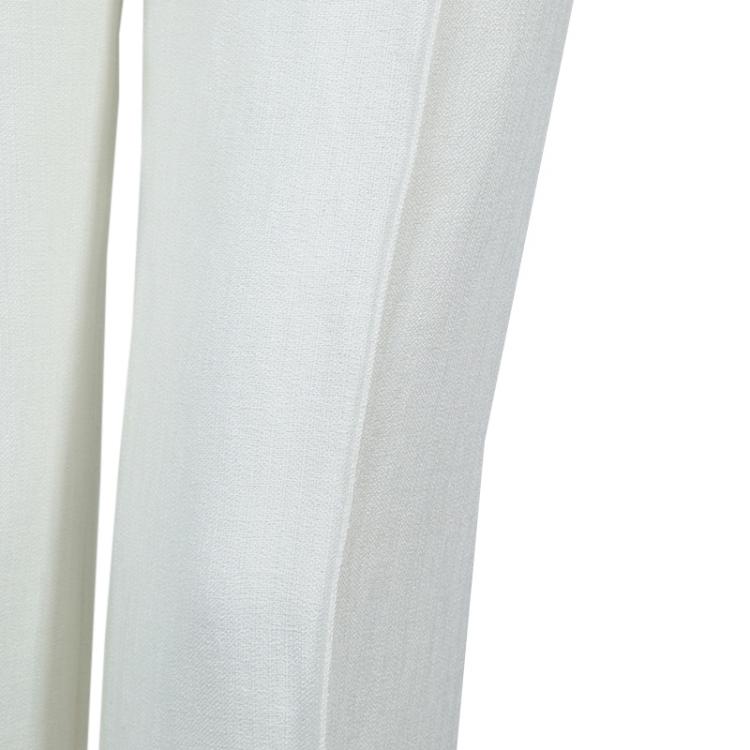 Pre Owned Valentino Cream Lace Detail Trousers M
