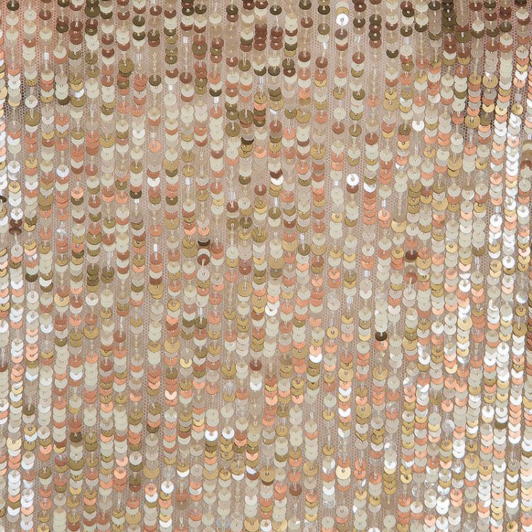 Pre Owned Valentino Gold All-Over Sequin Embellished Sleeveless Top M