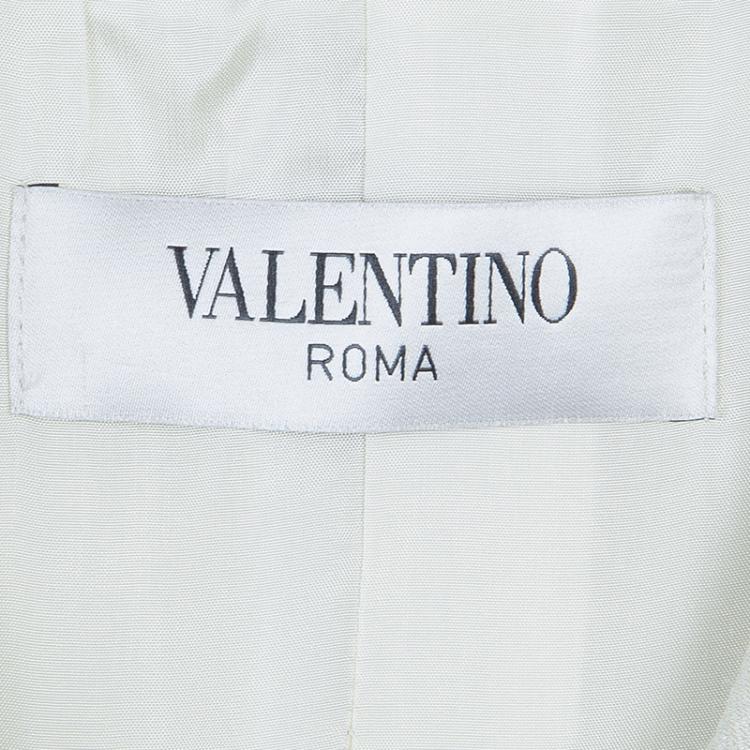 Pre Owned Valentino Metallic Cream Coat M