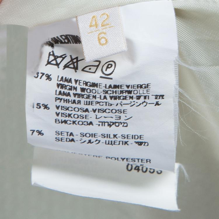 Pre Owned Valentino Metallic Cream Coat M