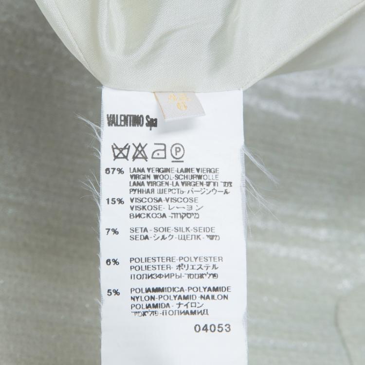 Pre Owned Valentino Metallic Cream Coat M