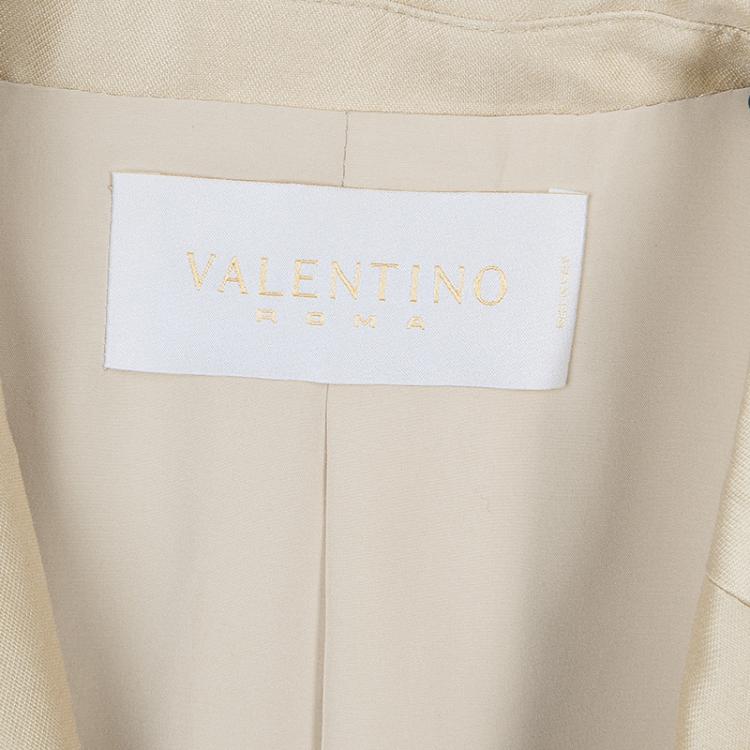 Pre Owned Valentino Muted Gold Notched Collar Blazer L