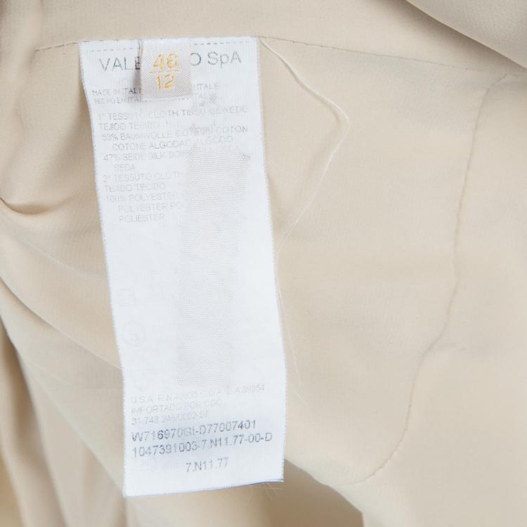 Pre Owned Valentino Muted Gold Notched Collar Blazer L