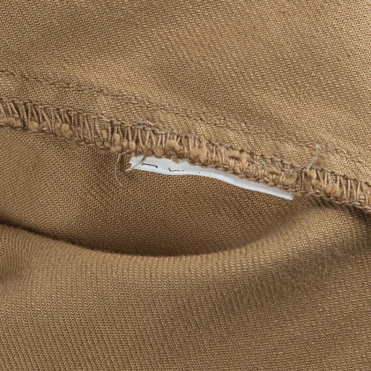 مملوكة مسبقًا Valentino Dark Beige Criss-Cross Eyelet Detail Jacket M