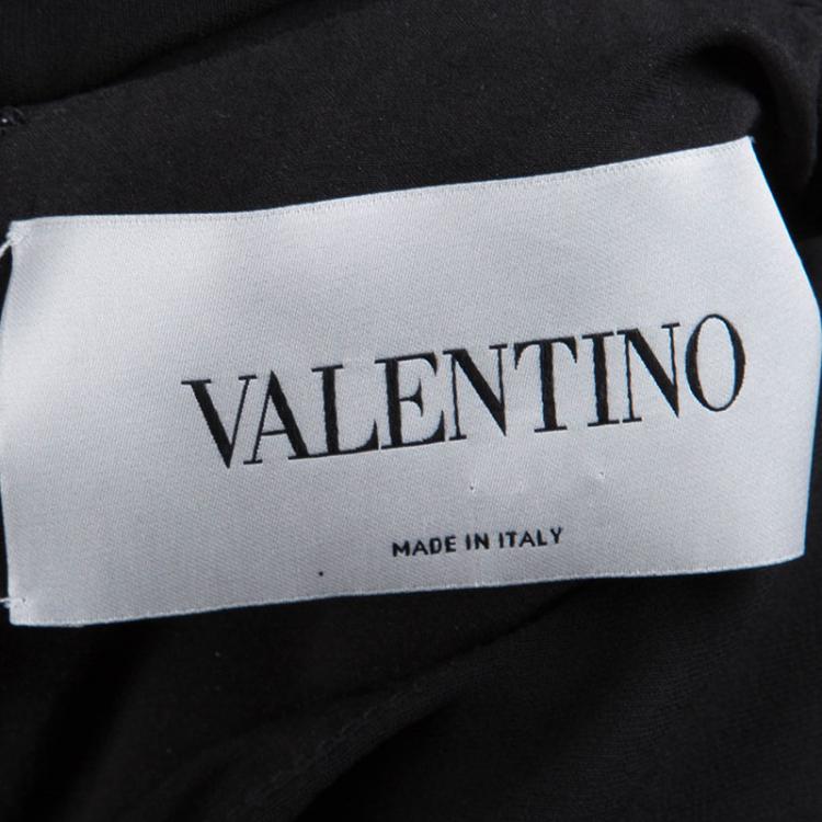 Pre Owned Valentino Black Knit Long Sleeve Maxi  Dress L