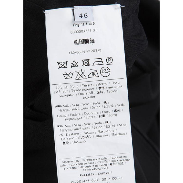 Pre Owned Valentino Black Knit Long Sleeve Maxi  Dress L