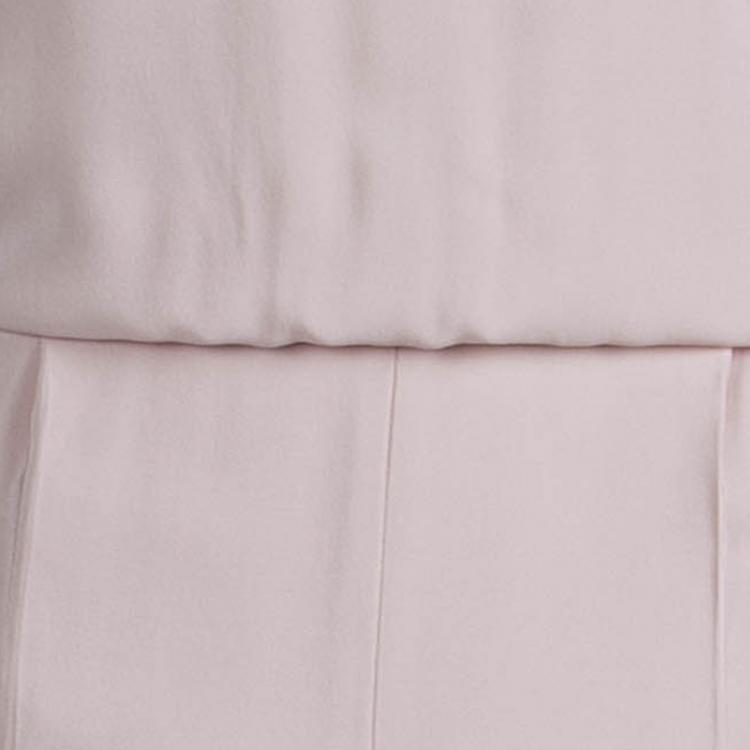 Pre Owned Valentino Pastel Pink Silk Long Sleeve Jumpsuit M