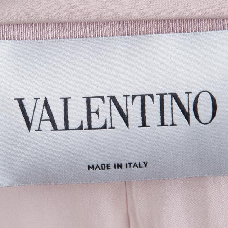 Pre Owned Valentino Pastel Pink Silk Long Sleeve Jumpsuit M