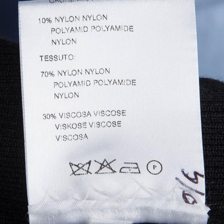 Pre Owned Valentino Black Rib Knit Lace Insert Top S