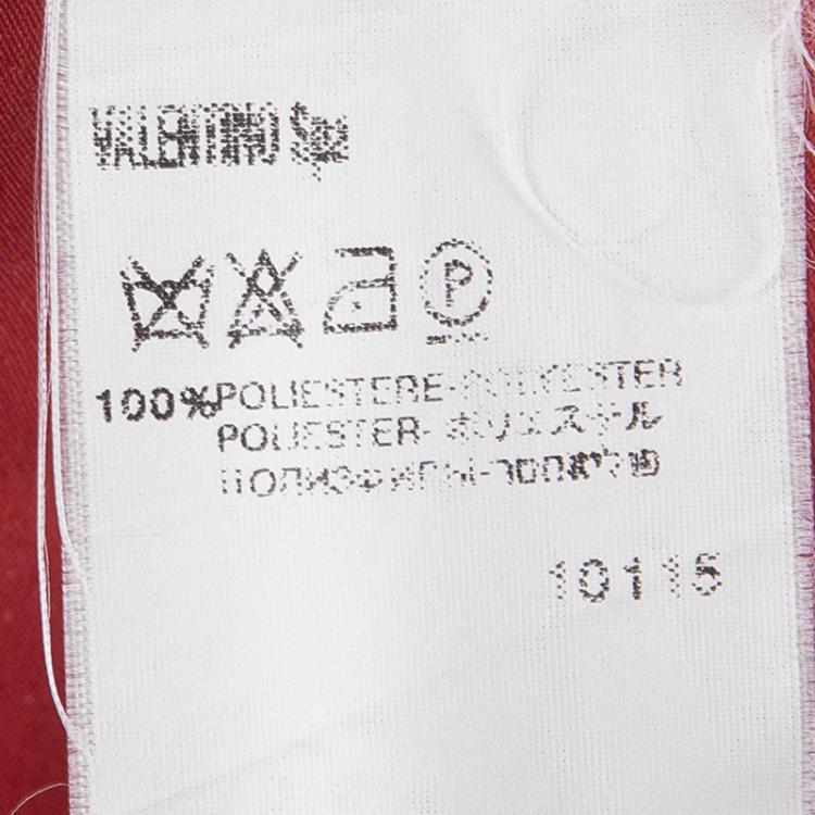 Pre Owned Valentino Red Bow Detail Gathered High Low Maxi Skirt L