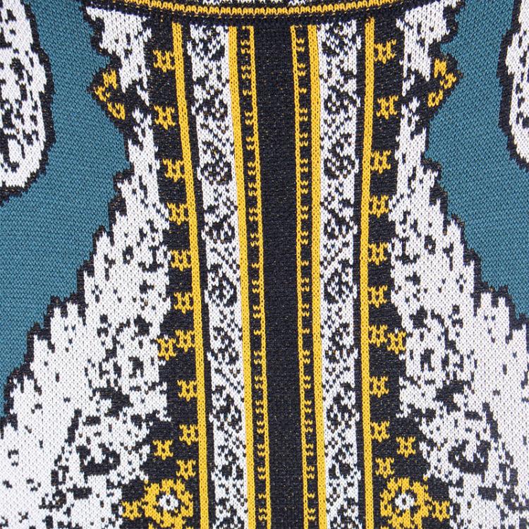 Pre Owned Valentino Multi-print Textured Sleeveless Dress S