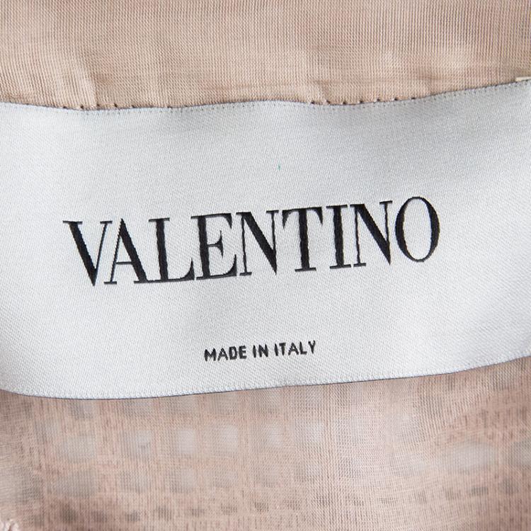 Pre Owned Valentino Pastel Pink Cut Out Detail Cropped Jacket L