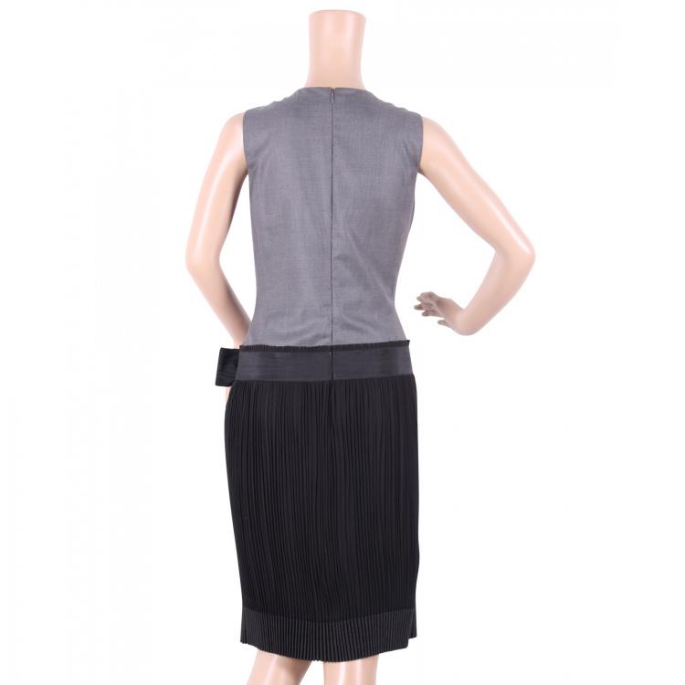 Pre Owned Valentino Colorblock Drop Wait Pleated Dress M