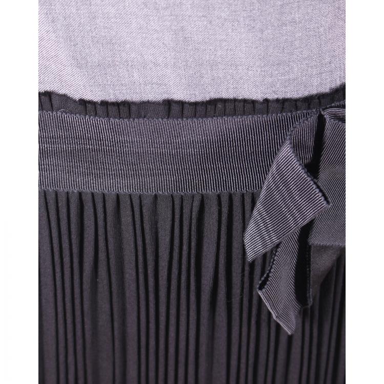 Pre Owned Valentino Colorblock Drop Wait Pleated Dress M