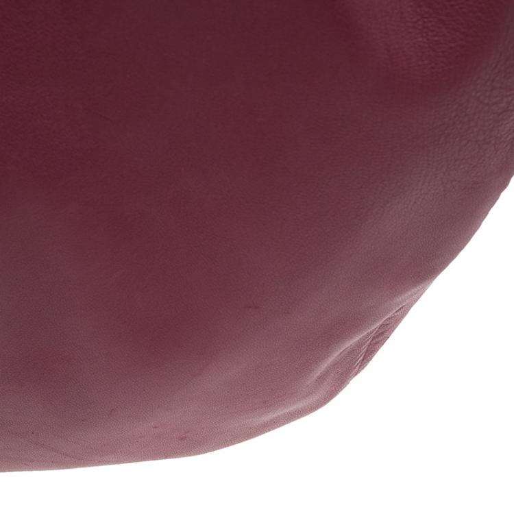 Pre Owned Valentino Red Nappa Leather Folie Bow Hobo