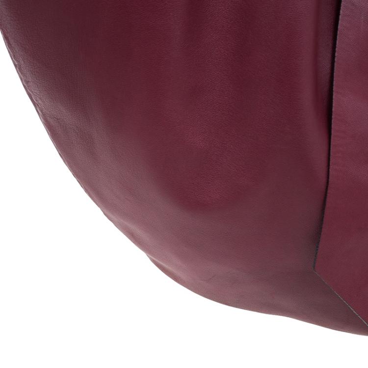 Pre Owned Valentino Red Nappa Leather Folie Bow Hobo