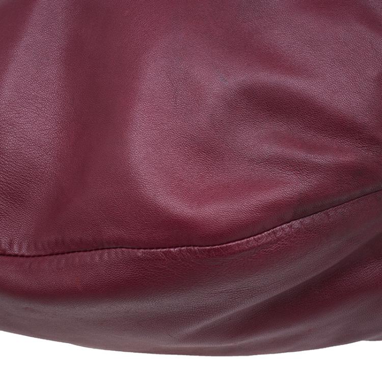 Pre Owned Valentino Red Nappa Leather Folie Bow Hobo