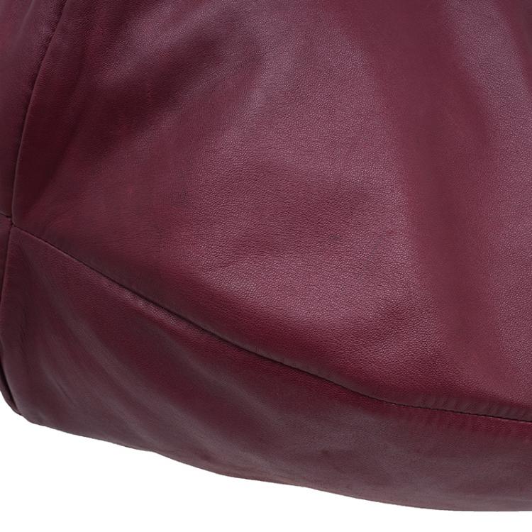 Pre Owned Valentino Red Nappa Leather Folie Bow Hobo