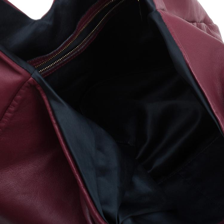 Pre Owned Valentino Red Nappa Leather Folie Bow Hobo