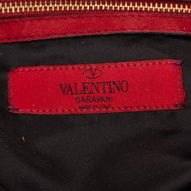 مملوكة مسبقًا Valentino Red Suede 360 Bow Hobo