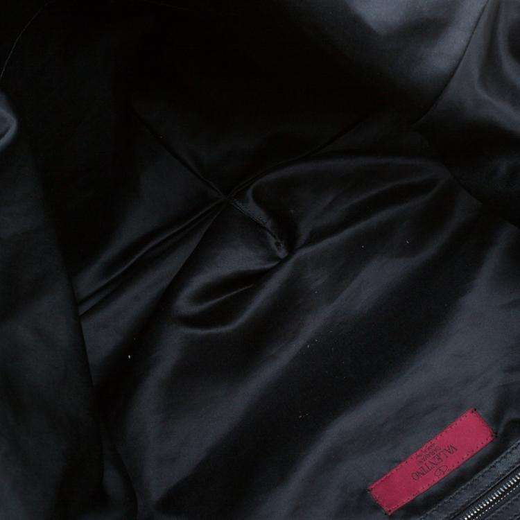 Pre Owned Valentino Black Nappa Leather Folie Bow Hobo