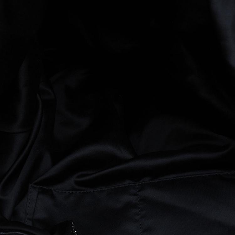 Pre Owned Valentino Black Nappa Leather Studded Folie Bow Hobo