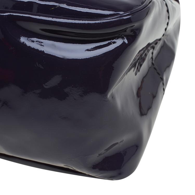 Pre Owned Valentino Purple Patent Leather Histoire Satchel