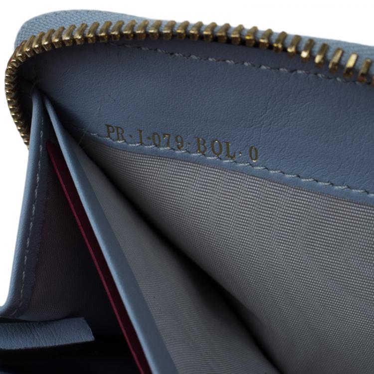 Pre Owned Valentino Grey Leather Rockstud Zip Around Wallet