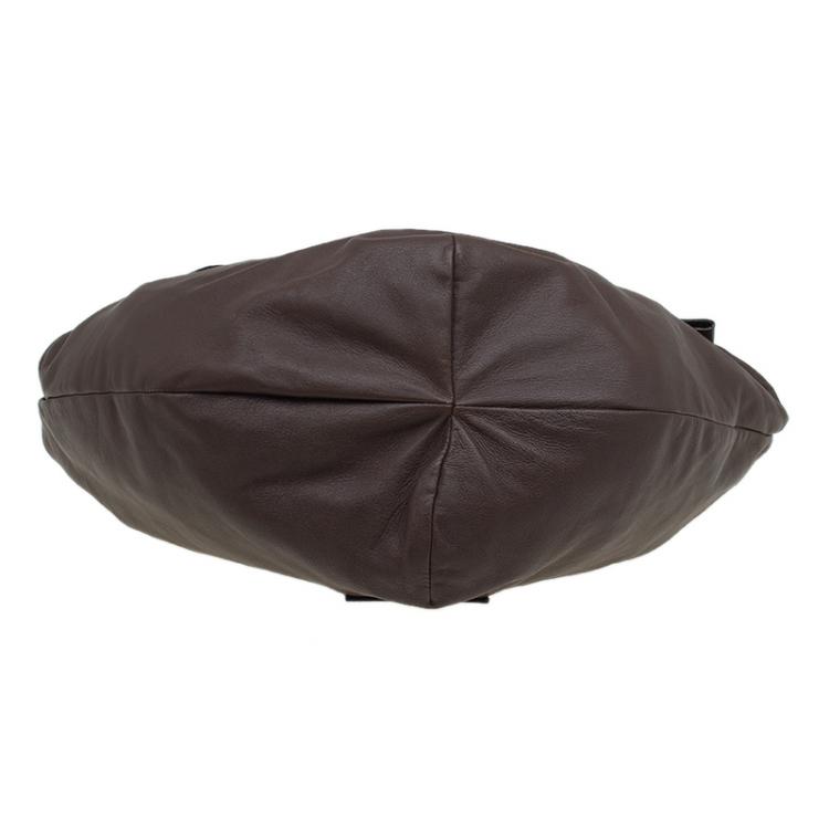 Pre Owned Valentino Brown Nappa Leather Folie Bow Hobo
