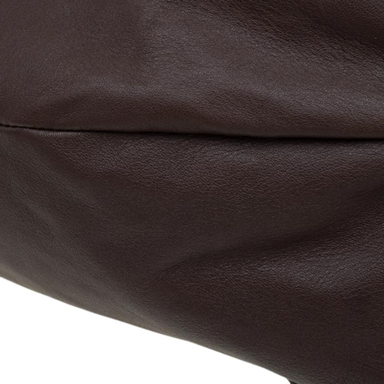 Pre Owned Valentino Brown Nappa Leather Folie Bow Hobo