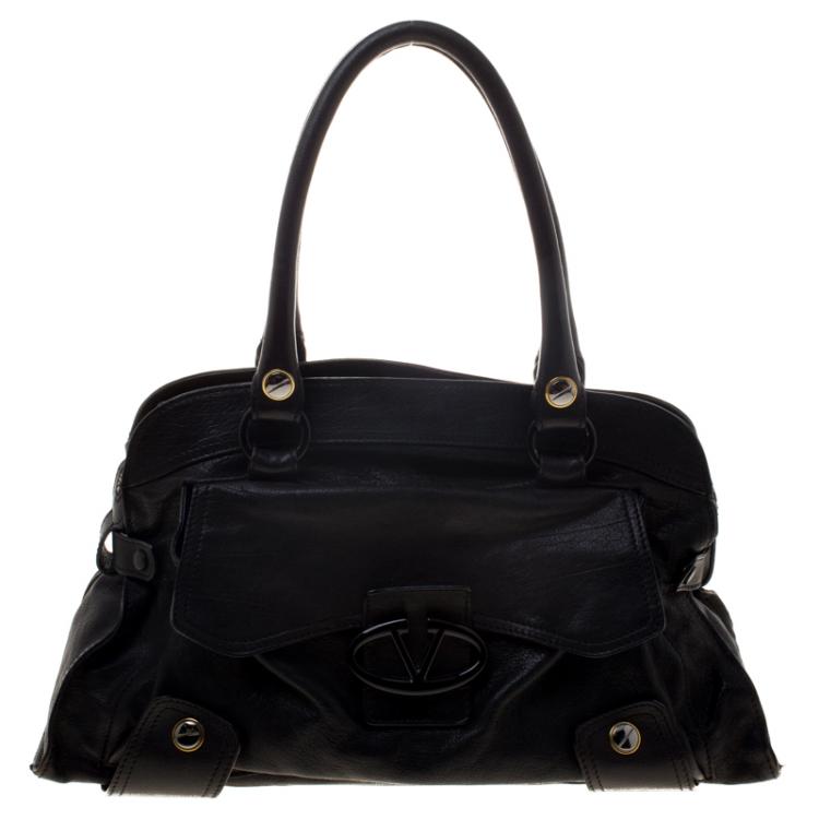 Pre Owned Valentino Black Leather Satchel