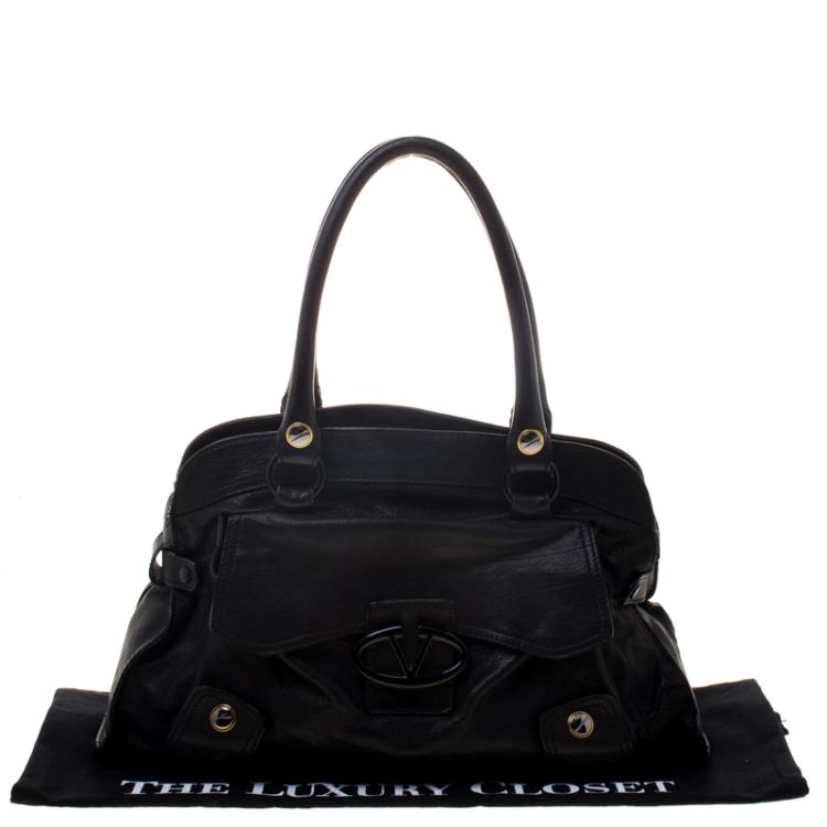 Pre Owned Valentino Black Leather Satchel