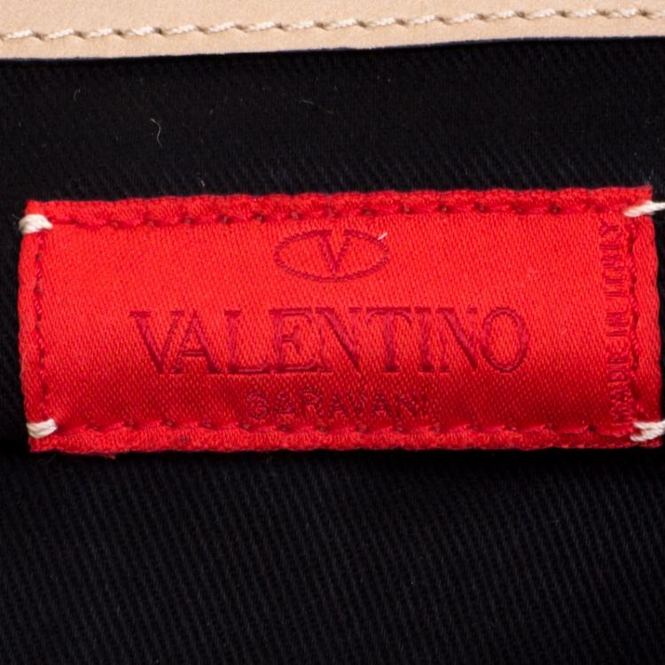 Pre Owned Valentino Beige Leather Bow Clutch