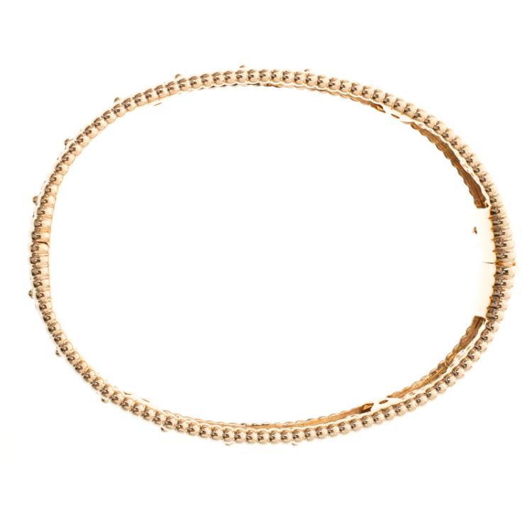 Pre Owned Van Cleef & Arpels Perlee Clover 18k Rose Gold Bracelet M