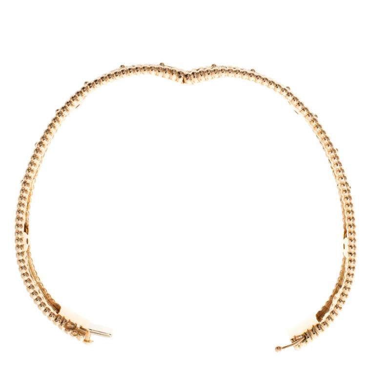 Pre Owned Van Cleef & Arpels Perlee Clover 18k Rose Gold Bracelet M