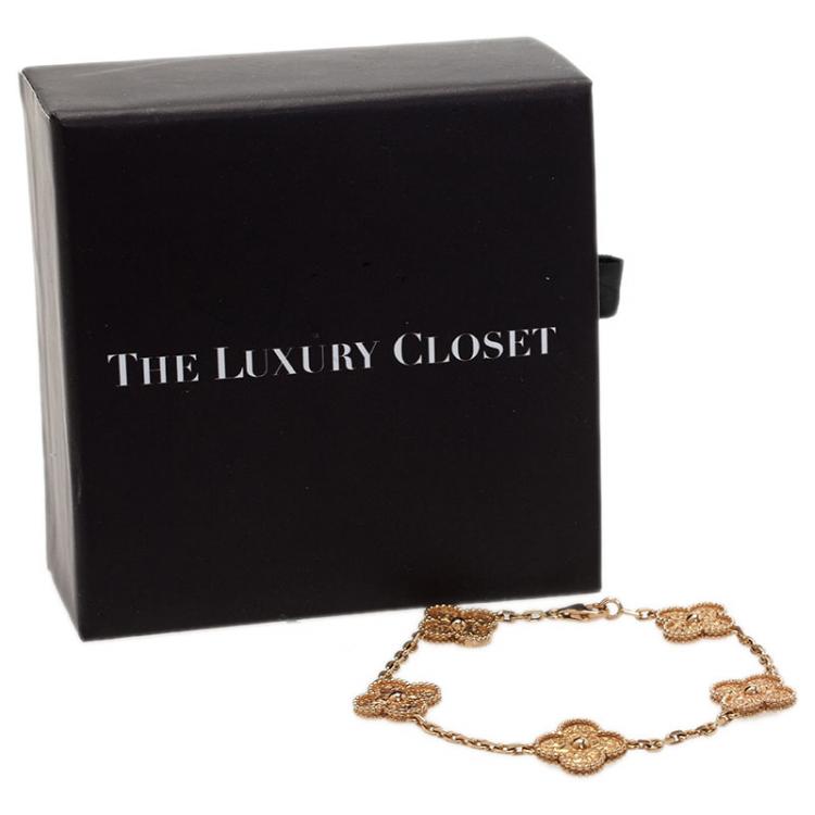 Pre Owned Van Cleef & Arpels Vintage Alhambra Rose Gold Bracelet