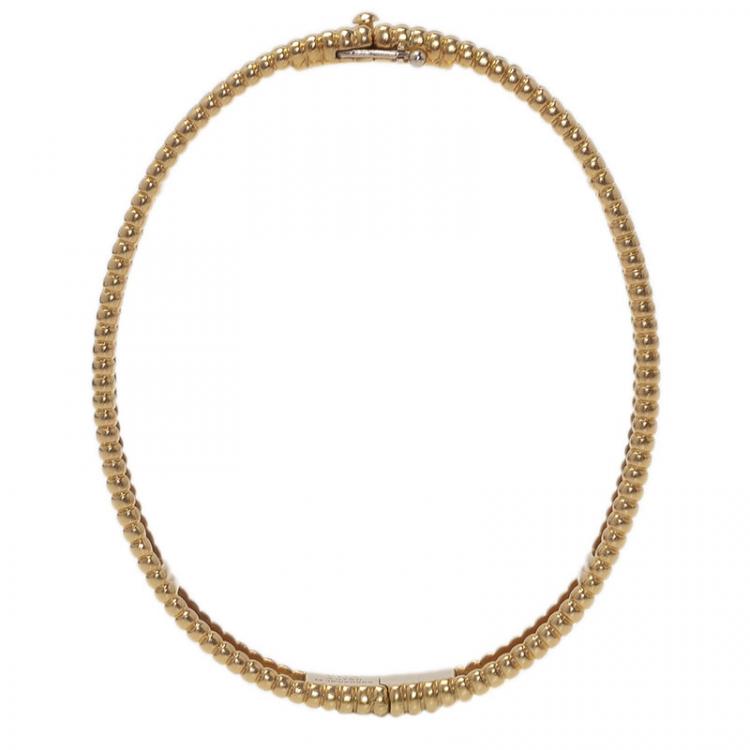 Pre Owned Van Cleef & Arpels Perlée Signature Yellow Gold Bracelet