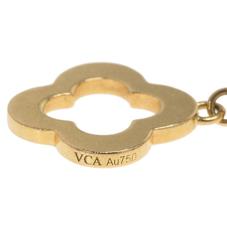 Pre Owned Van Cleef & Arpels Byzantine Alhambra 3-Motifs Yellow Gold Bracelet 