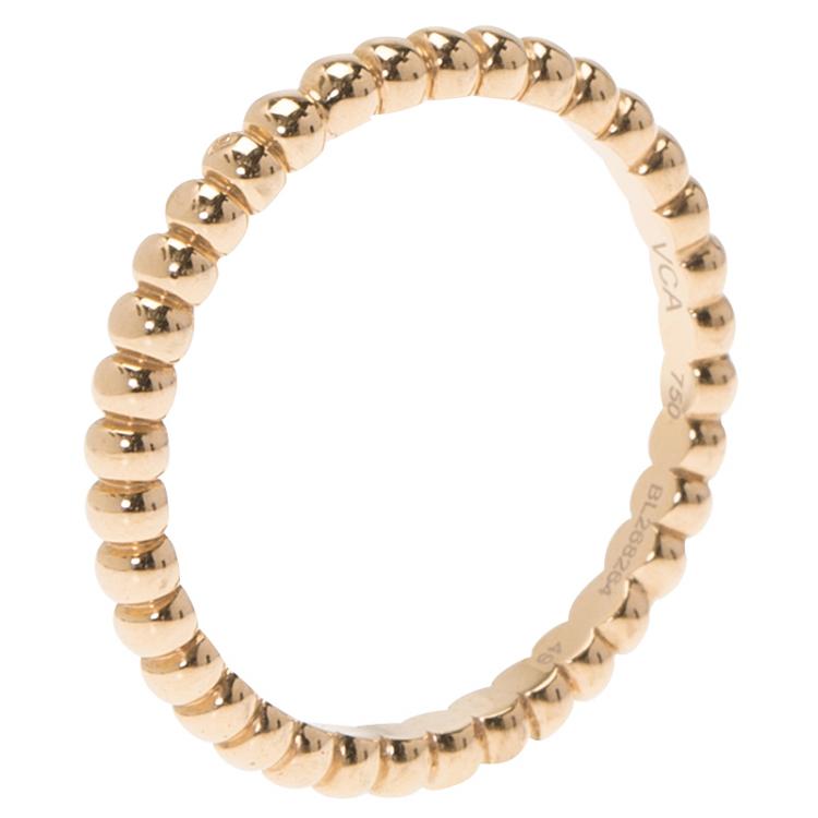 Van Cleef & Arpels Perlee Pearls of Gold Rose Gold Ring Size 49 