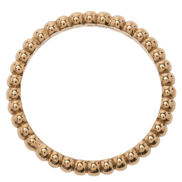 Pre Owned Van Cleef & Arpels Perlee Pearls of Gold Rose Gold Ring Size 49