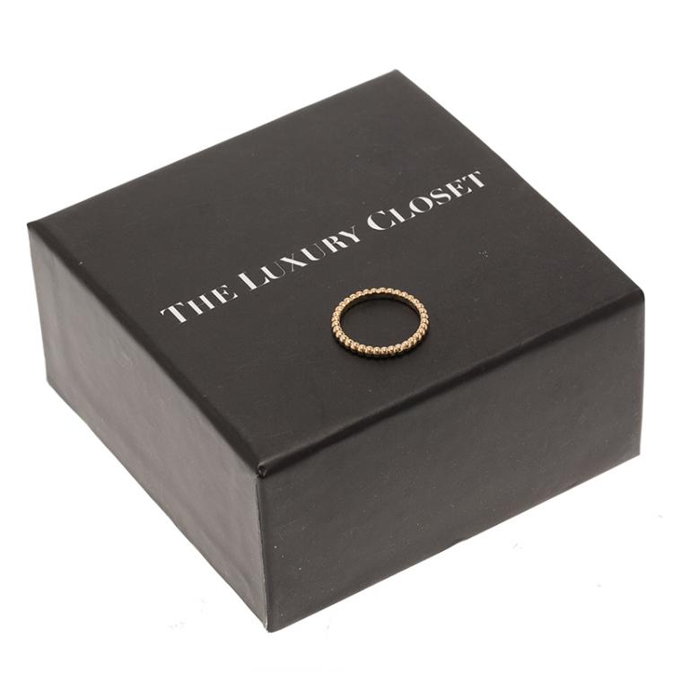 Pre Owned Van Cleef & Arpels Perlee Pearls of Gold Rose Gold Ring Size 49