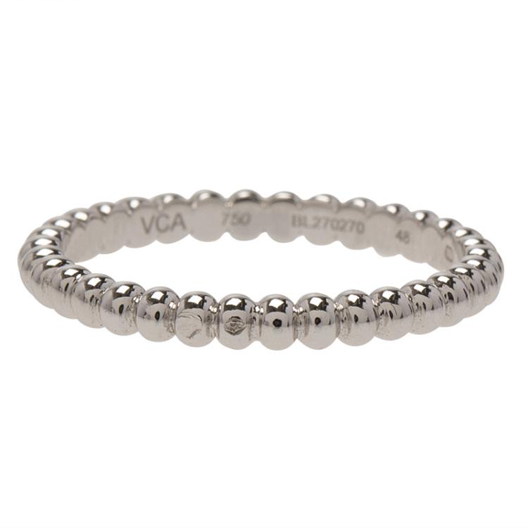 Pre Owned Van Cleef & Arpels Perlee Pearls of Gold White Gold Ring Size 48