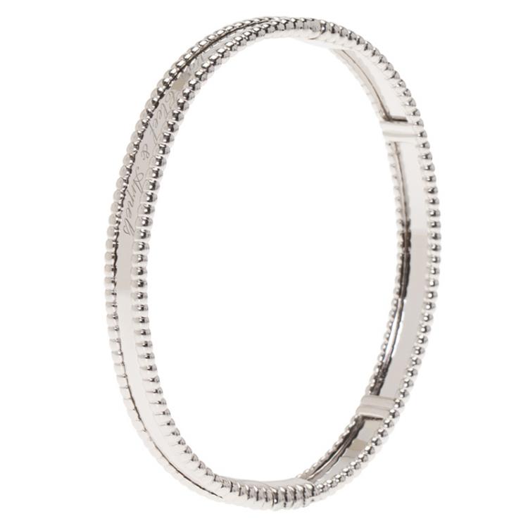 Perlée signature bracelet, small model 18K white gold - Van Cleef