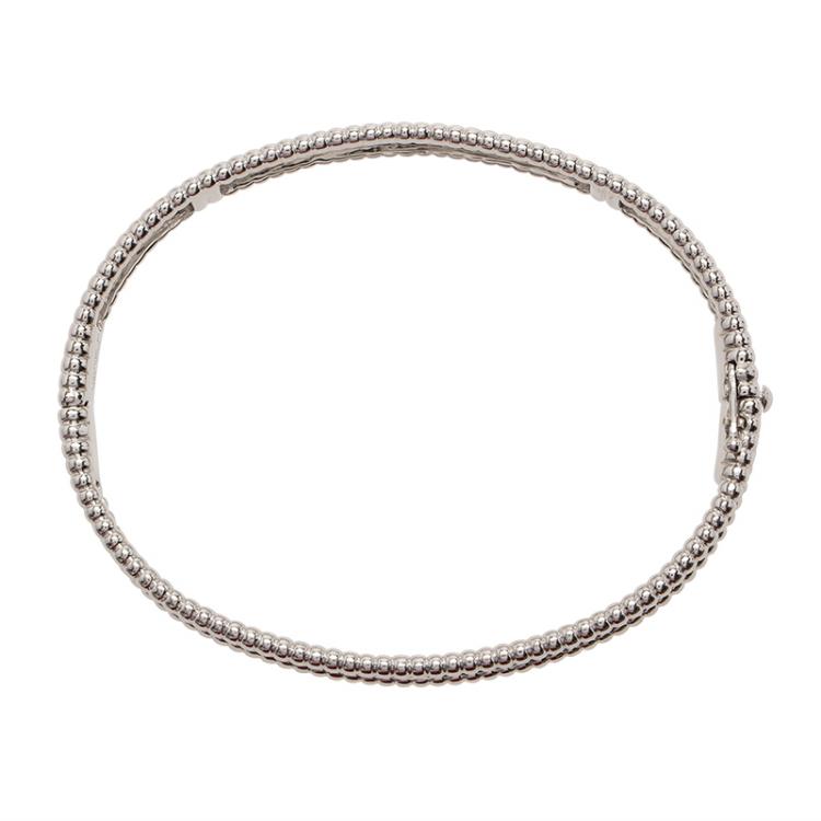 مملوكة مسبقًا Van Cleef & Arpels Perlee Signature White Gold Bangle Bracelet Size 18