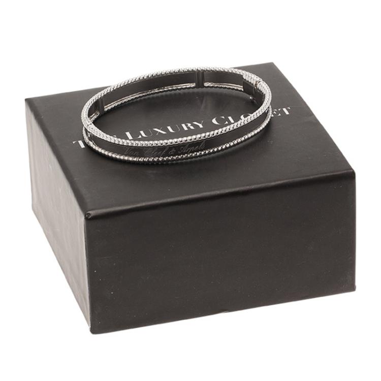 مملوكة مسبقًا Van Cleef & Arpels Perlee Signature White Gold Bangle Bracelet Size 18