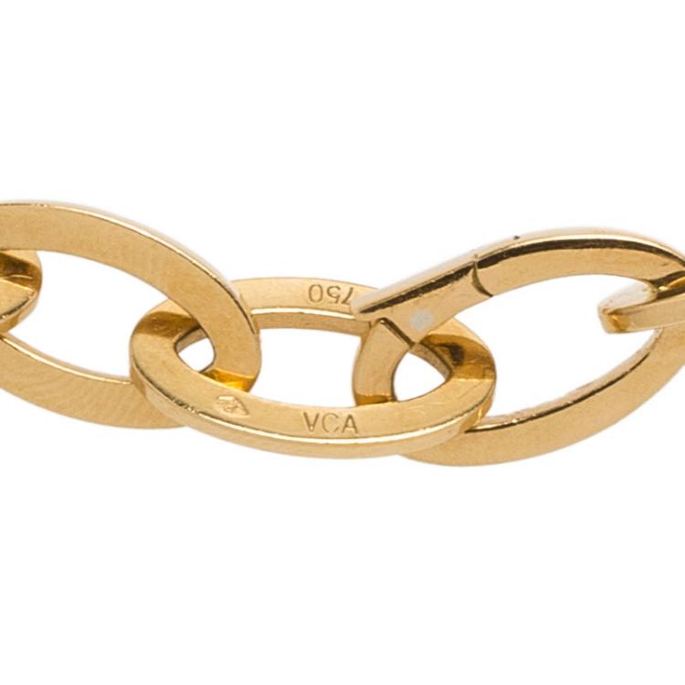 Pre Owned Van Cleef & Arpels Yellow Gold Oval Links Chain Bracelet