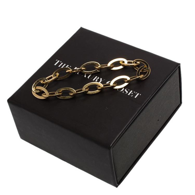 Pre Owned Van Cleef & Arpels Yellow Gold Oval Links Chain Bracelet