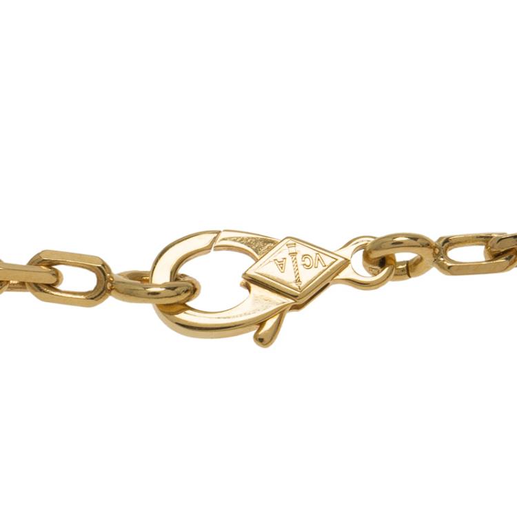 Pre Owned Van Cleef & Arpels Vintage Alhambra Onyx Yellow Gold Bracelet 