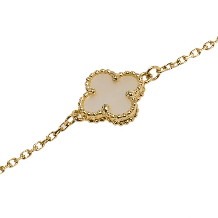 Pre Owned Van Cleef & Arpels Sweet Alhambra Mother of Pearl Rose Gold Bracelet