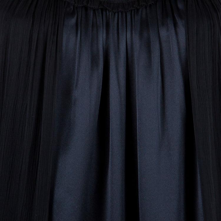 Pre Owned Vera Wang Black Sleeveless Belted Maxi Dress L